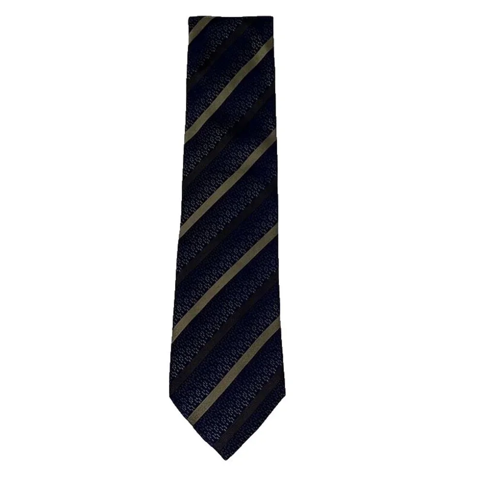 Lamberti Tie Silk Made in Italy Blue Stripe Mens‎